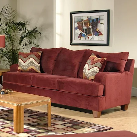Casual Sofa with Thick Track Arms